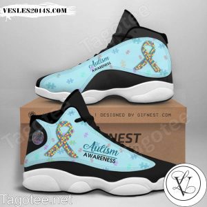 Autism Awareness Ribbon Blue Air Jordan 13 Shoes