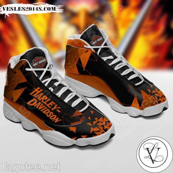 Harley Davidson Black Orange Air Jordan 13 Shoes