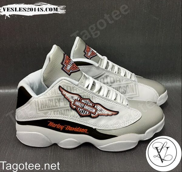 Harley Davidson White Black Air Jordan 13 Shoes