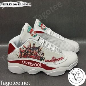 Liverpool Football Team Champions White Air Jordan 13 Shoes