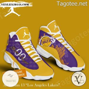 Los Angeles Lakers Personalized Name And Number Air Jordan 13 Shoes