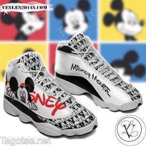 Mickey Disney Gray Black Air Jordan 13 Shoes