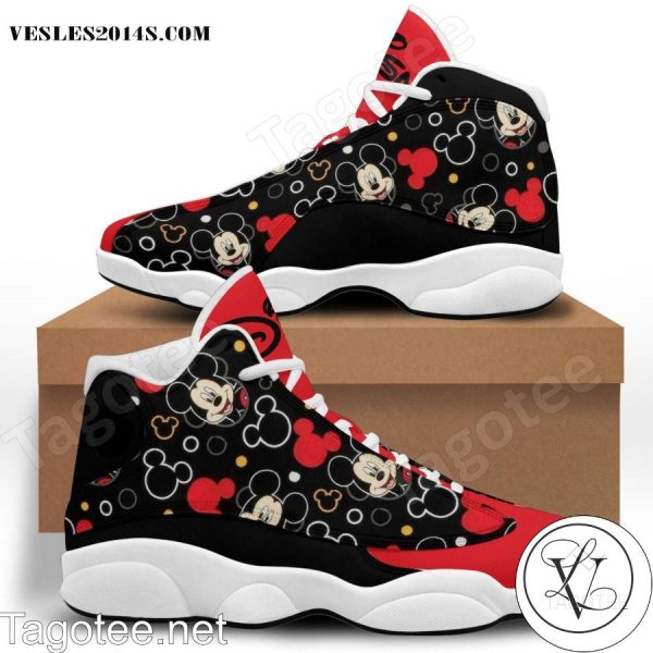 Mickey Mouse Red Black Shoes Air Jordan 13 Shoes