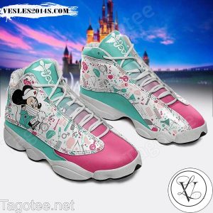 Minnie Mouse Nurse Green Pink Air Jordan 13 Shoes