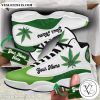 Personalized Weed Green White Air Jordan 13 Shoes