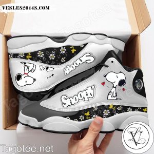 Snoopy White Gray Air Jordan 13 Shoes