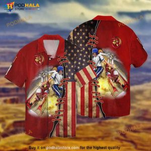 4th Of July American Flag Baseball Hawaiian Shirt