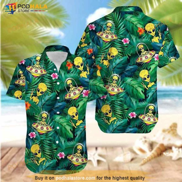 Alien Ufo Hippie Hawaiian Shirt