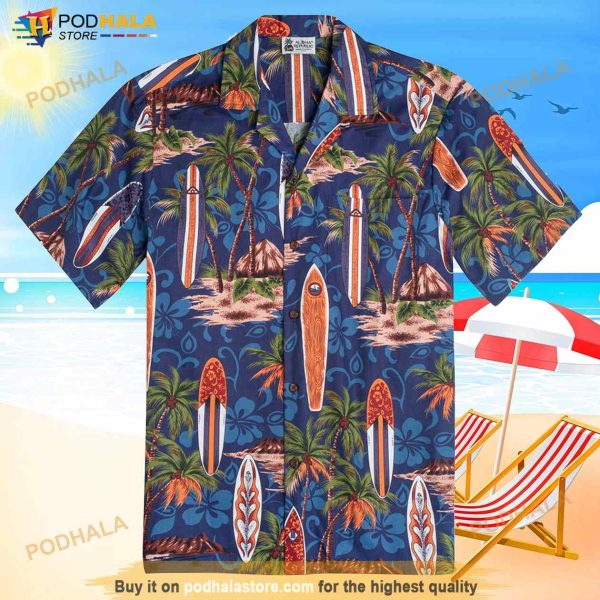 Aloha Republic Navy Hawaiian Shirt For Hawai Fans