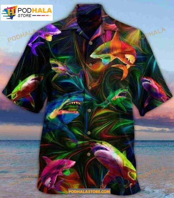 Amazing Shark Unisex Beach Summer Short Sleeve Hawaiian Shirt