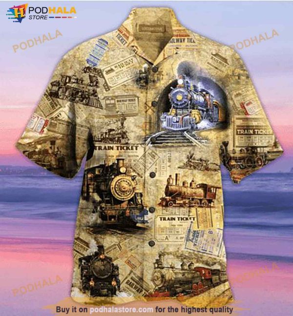 Amazing Train Locomotive Hawaiian Shirt