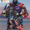 America Patriotic Eagle Usa Flag Beach Hawaiian Shirt