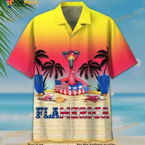 American Flag Flamingo Flamerica 1 Hawaiian Shirt