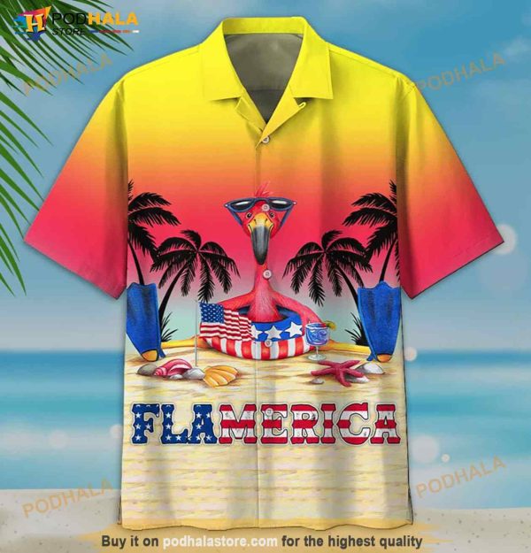 American Flag Flamingo Flamerica 1 Hawaiian Shirt