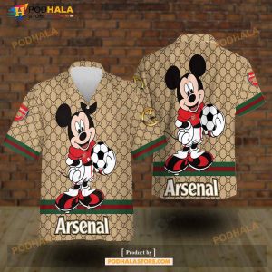 Arsenal Gucci Mickey Mixing Trending Style Funny Hawaiian Shirts