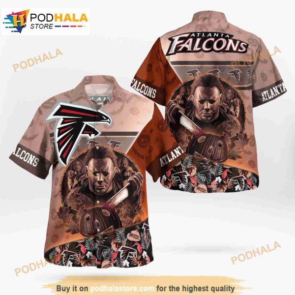 Atlanta Falcons Halloween Tropical 3D Funny Hawaiian Shirt