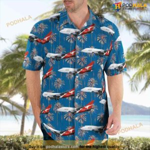 Australia Qantas Boeing 747sp-38 Hawaiian Shirt