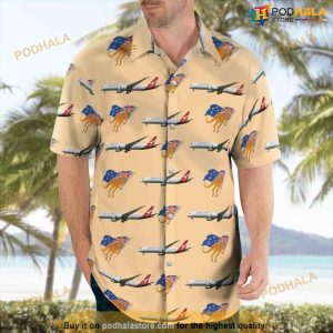 Australia Qantas Boeing 787-9 Dreamliner Button Up Hawaiian Shirt