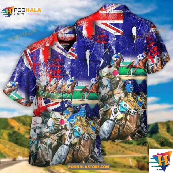 Australian Flag Horse Racing Hawaiian Shirt