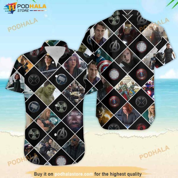 Avenger Marvel Button Up Short Sleeve Summer Holiday Hawaiian Shirt