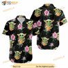 Baby Yoda Hugging Pineapples Seamless Tropical Hawaiian Shirt