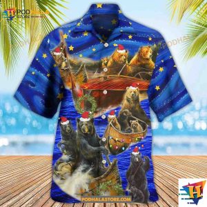 Bear Floats Boats Merry Christmas Hawaiian Shirt