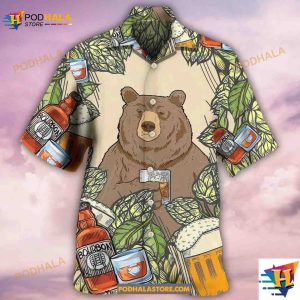 Bear I Drink Bourbon Hawaiian Shirt