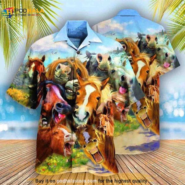 Beautiful Horse Laughing Hawaiian Shirt