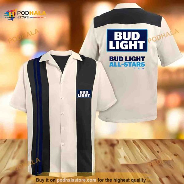 Beige Bud Light All Stars Funny Hawaiian Shirt