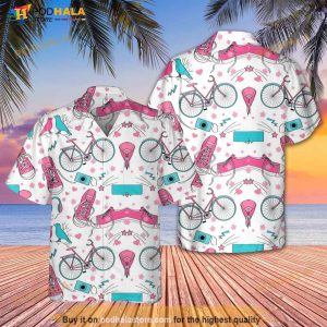 Bicycle Funny Pink Hawaii Beach Shirt