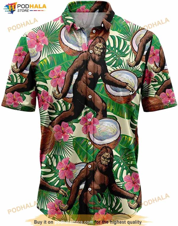 Bigfoot Funny Art Hawaiian Shirt