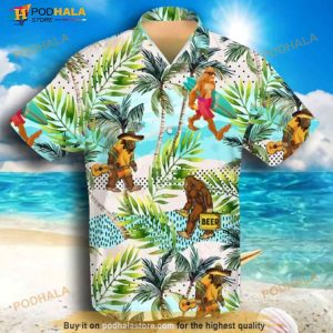 Bigfoot In The Beach Hawaiian Shirt