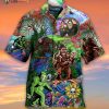 Bigfoot In The Forest Print Hawaiian Shirt