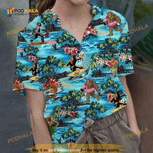 Bigfoot Summer Vacation Beach Funny Hawaiian Shirts