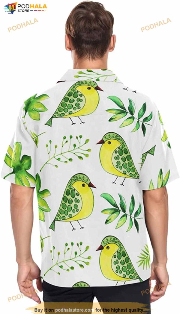 Birds Floral Pot Leaf Hawaiian Shirt