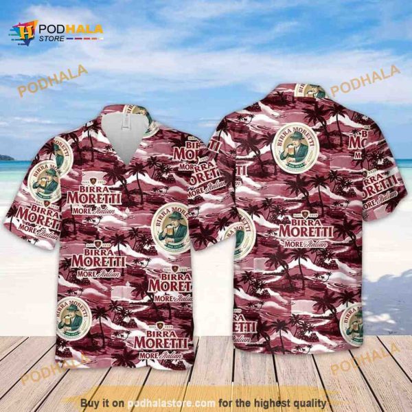 Birra Moretti Beer Island Pattern Funny Hawaiian Shirt Beach Gift For Friend