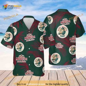 Birra Moretti Beer Palm Leaves Pattern Funny Hawaiian Shirt