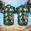 Black Aloha Corgi Funny Hawaiian Shirt Palm Leaves Pattern