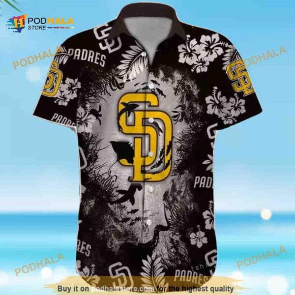 Black Aloha MLB San Diego Padres Funny Hawaiian Shirt Baseball Fans Gift