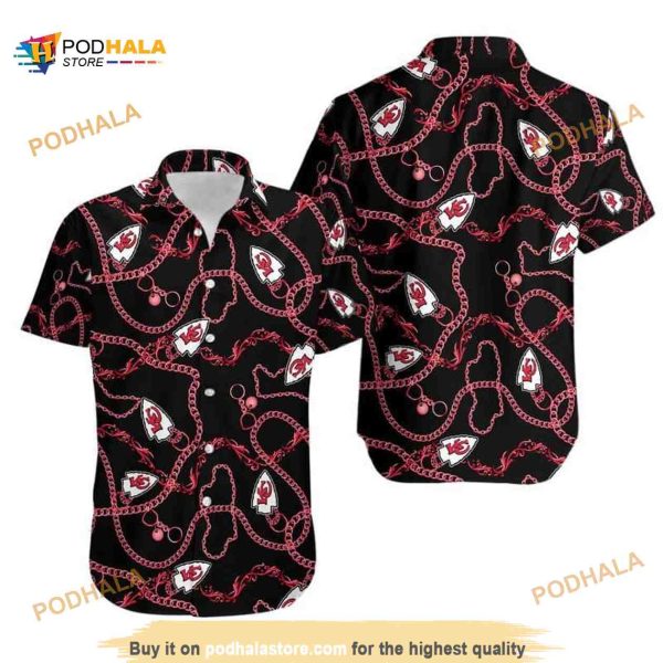 Black Aloha NFL Kansas City Chiefs Funny Hawaiian Shirt Beach Gift For Dad