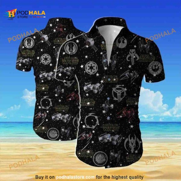 Black Aloha Star Wars Funny Hawaiian Shirt