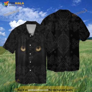 Black Cat Eye Hawaiian Shirt