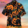 Black Cat Pumpkin Tropical Funny Hawaiian Shirt