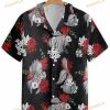 Black Koi Fish And Flowers Hawaiian Shirt