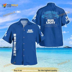 Blue Aloha Bud Light Funny Hawaiian Shirt Beer Lovers Gift