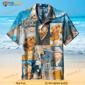 Blue Van Gogh Art Vintage Summer Hawaiian Shirt