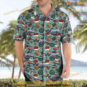 Boeing C-17 Globemaster Iii Christmas Seamless Hawaiian Shirt Man