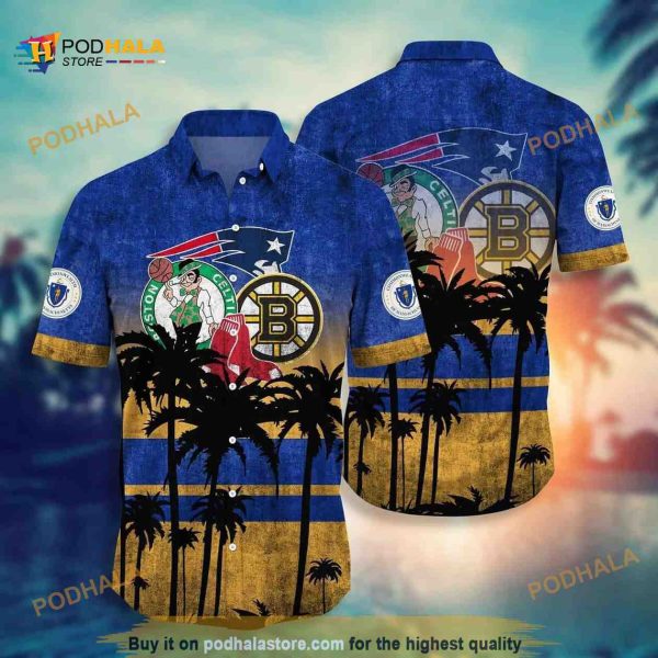 Boston Red Sox New England Patriots Boston Celtics Boston Bruins Hawaiian Shirt