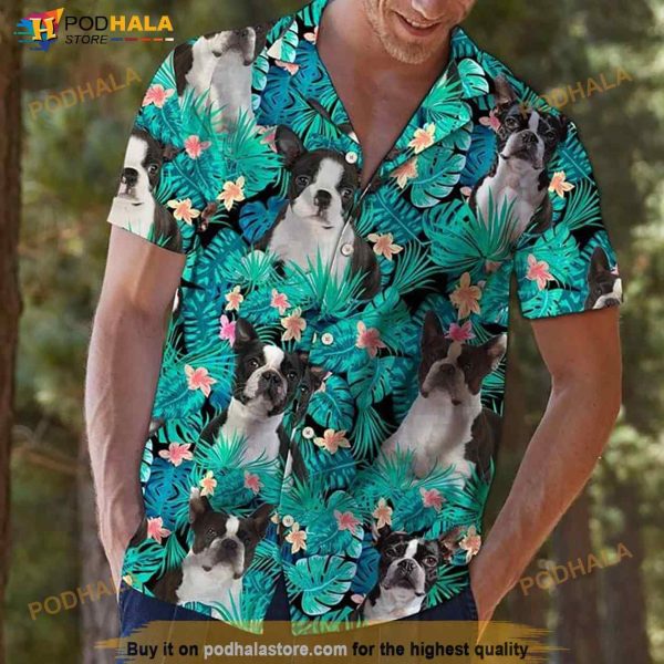 Boston Terrier Dogs Hawaiian Shirt