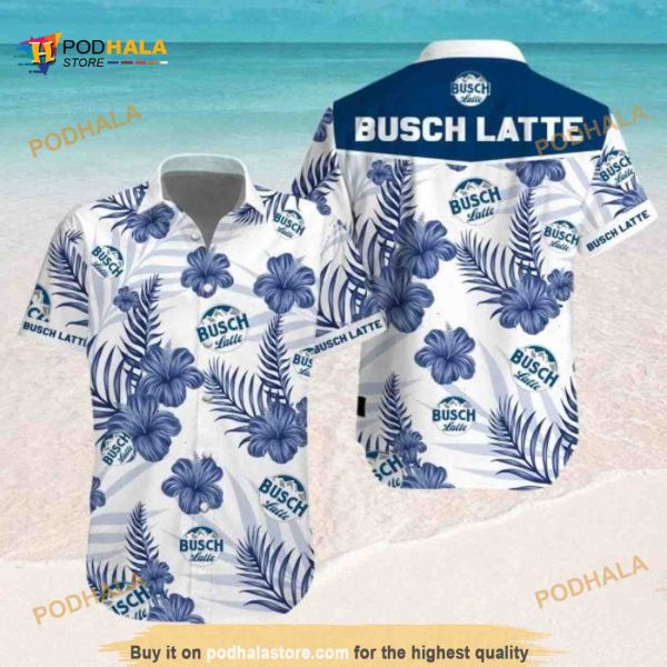 Busch Latte Hawaiian Shirt Tropical Flowers Gift For Hawaii Lovers